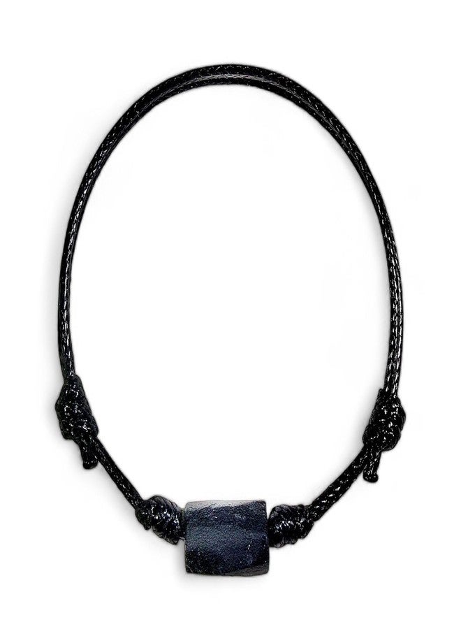 Luck Strings Black Tourmaline Adjustable Cord Bracelet for Men and Women Protection Jewelry Good Luck (Black) - Image 1